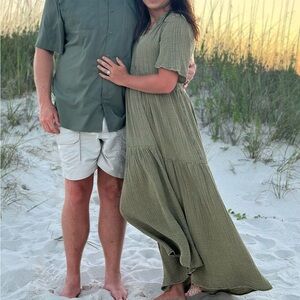 Olive Green Short Sleeve dress Size small